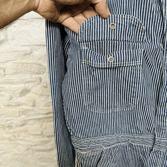 Vintage 50s 60s Blue Bell Sanforized Hickory Striped Denim Coveralls Rare USA - Picture 6 of 12